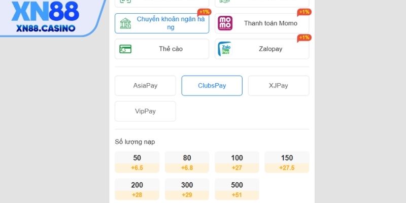 Bằng chuyển khoản ngân hàng