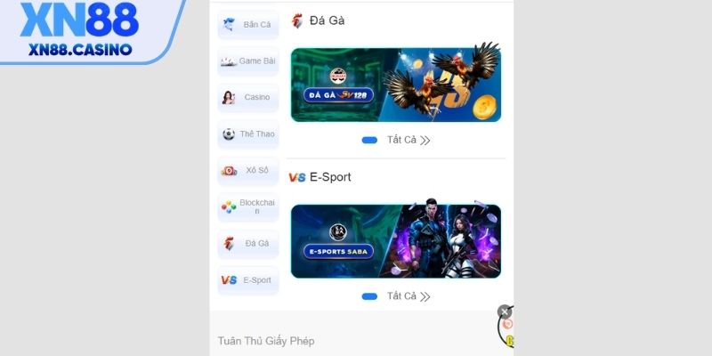 Khám phá sảnh Đá Gà tại XN88