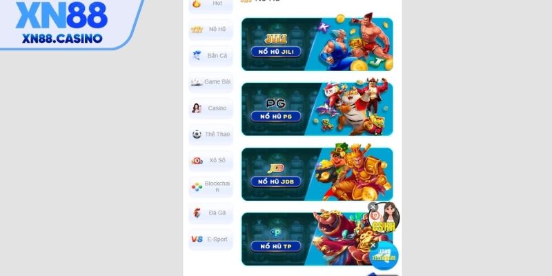 Trải nghiệm sảnh Slots Game