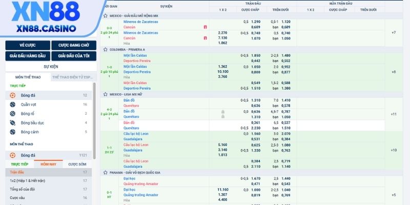 Quan sát biến động Odds